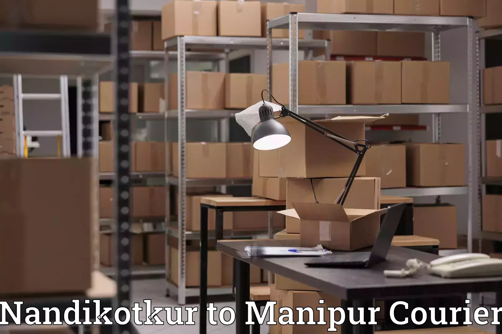 Round trip baggage courier Nandikotkur to Manipur