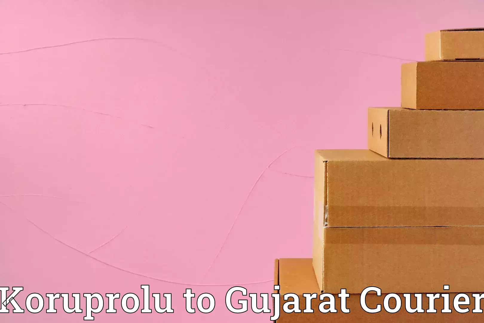 Affordable luggage courier Koruprolu to Dhrangadhra